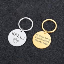 Personalizado Paw Print Medalha Pingente para Animais de Estimação, Gravado Record, Anti-Lost ID Tag, Pet Collar Acessório, Endereço Nome Personalizado, Gatos e Filhote - Image 6