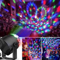 Rgb luzes de festa bola de discoteca 7 cores strobe luz do palco controle remoto festa em casa atmosfera lâmpada para barra festa dança carro música - Image 2