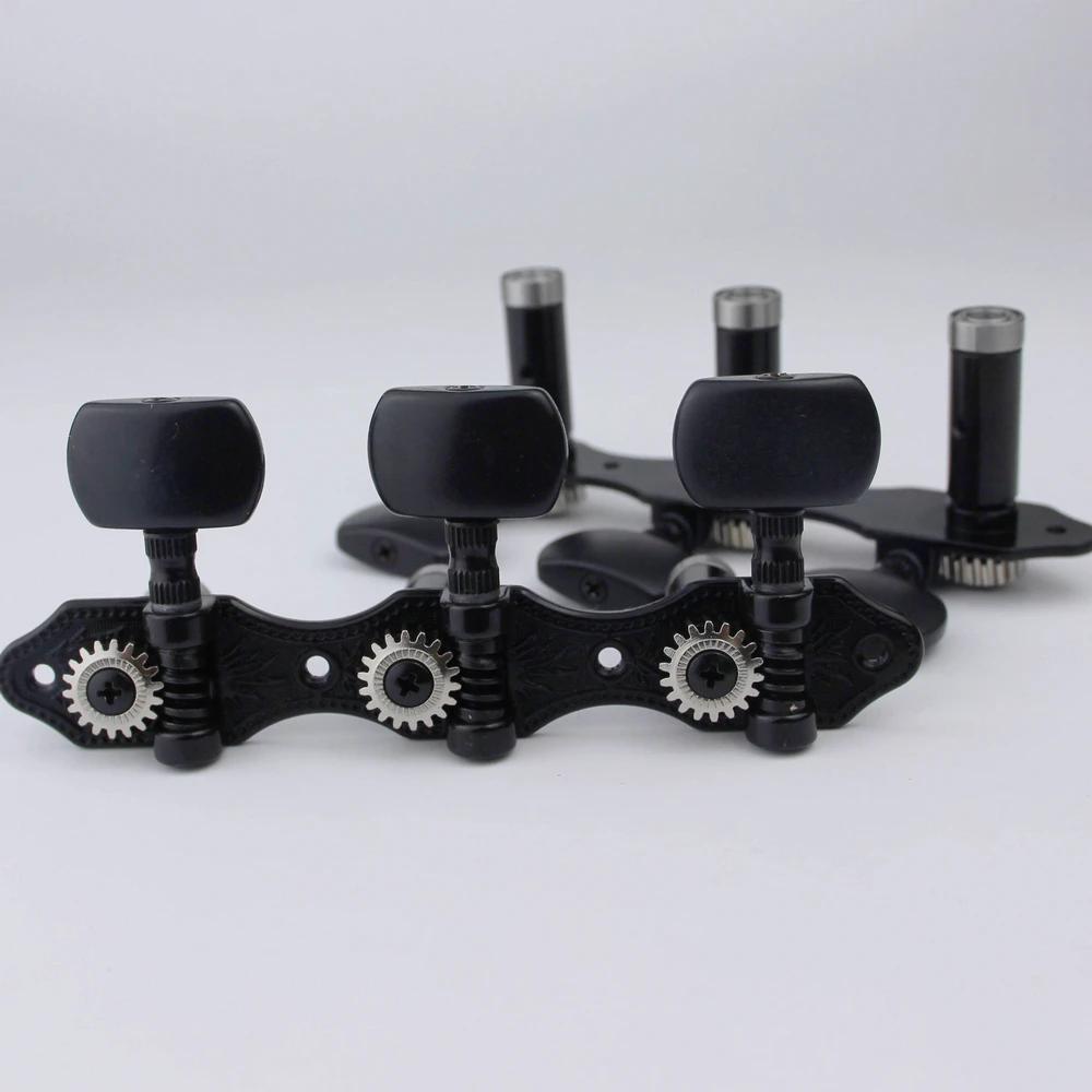 Afinador de guitarra acústica clássica Tuning Keys, Pegs de aço, cabeças de máquina, preto, 1 conjunto - Image 1