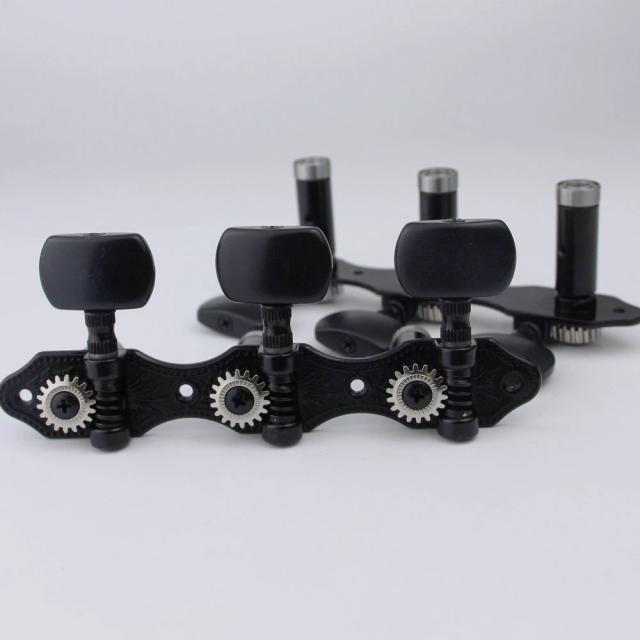 Conjunto de Afinadores Pretos para Guitarra Acústica Clássica com Pegs de Aço e Cabeças de Máquina