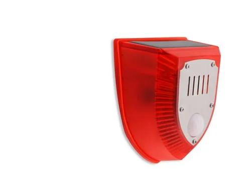 Alarme Solar Impermeável com Luz, Repelente de Animais e Sirene para Proteção ao Ar Livre com Controle Remoto