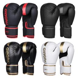 Luvas De Boxe De Couro PU Para Adultos, Sandbag Profissional De Kickboxing, Equipamento De Treinamento, Muay Thai MMA, 8 oz, 10 oz, 12 oz, 14oz - Image 1