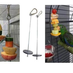 Garfo de frutas de aço inoxidável para espeto vegetal, brinquedo do pássaro, lança pendurado titular, papagaio de estimação, periquito, garfo de alimentação de carne - Image 4