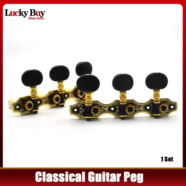 Conjunto de Afinadores Dourados para Guitarra Clássica - Peças e Acessórios de Alta Qualidade