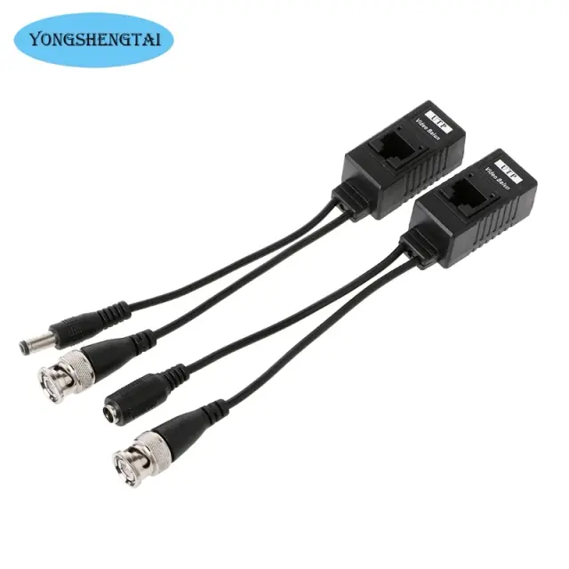 Transceptor Balun Passivo de Vídeo e Áudio para Câmeras CCTV com 3 Par BNC para RJ45