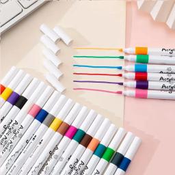 Acrílico Marcador Pintura Canetas, Pintura de Rocha Kit, Vidro, Madeira, Artesanato DIY Desenho, Arte Artesanato, Material Escolar, 12, 24, 36, 48, 60 Pcs - Image 3