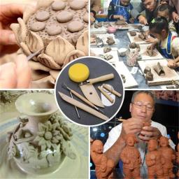 Cerâmica Argila Cerâmica Escultura Conjunto de Ferramentas DIY Mão Argila Moldagem Ferramentas Faca de Madeira, Kit de Modelagem 8Pcs por Conjunto - Image 6