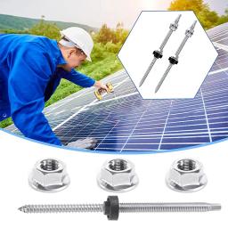 304 parafusos de gancho de aço inoxidável, sistema fotovoltaico, pré-montados, altura ajustável, M10 x 200, 250 mm - Image 3