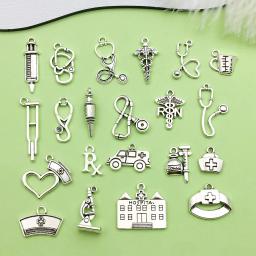 Liga Médica Ferramenta Encantos, Pingentes para Colar DIY e Pulseira, Jóias Fazendo Acessórios, Médico e Enfermeiro, 20 PCs, 21PCs - Image 1