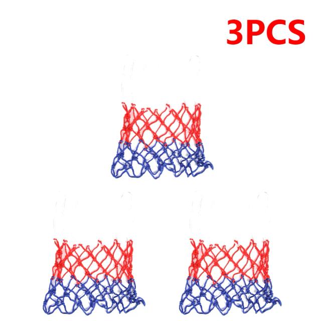 Rede de Basquete Tricolor para Todos os Climas - Conjunto de 1 a 5 Peças para Cestas de Basquete