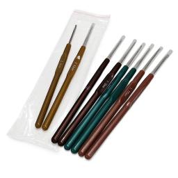 8 peças agulhas de tricô ganchos de crochê ferramenta de plástico 0.65/0.8/1.0/1.25/1.5/1.75/1.9/2.5mm kit de agulhas de costura de suéter - Image 3