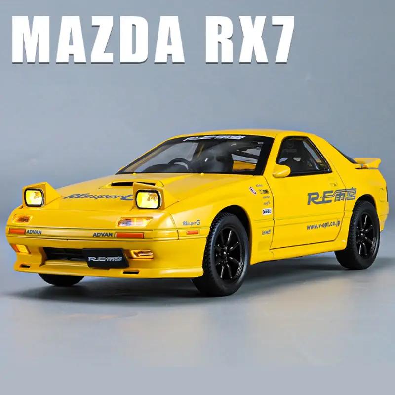 Mazda RX7 Alloy Sports Car Model, Diecast Metal Toy, Racing Car Vehicle Model, Simulação de som e luz Collection, Kids Gift, 1:24 - Image 1