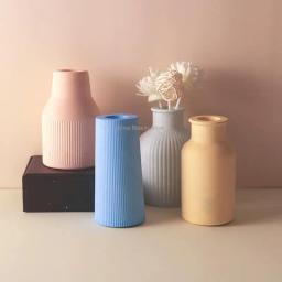 Silicone Handmade Escultura Molde, DIY Vaso, Vaso De Flores, Artesanato De Gesso, Resina Fundição, Decoração Para Casa - Image 1