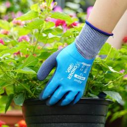Luvas impermeáveis para mulheres e homens, quintal de jardim, trabalho ao ar livre, látex respirável revestido, bricolage, 1 par - Image 2