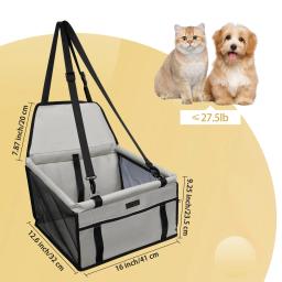 Assento dobrável para carro para animais de estimação, impermeável, respirável, Oxford, bolsa de viagem para cães pequenos e médios, filhotes e animais - Image 6