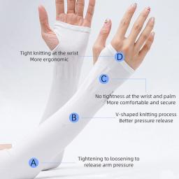 Luvas de proteção UV para homens e mulheres, ciclismo e direção, luvas sem dedos, cool muff, seda de gelo, capa elástica, verão - Image 4