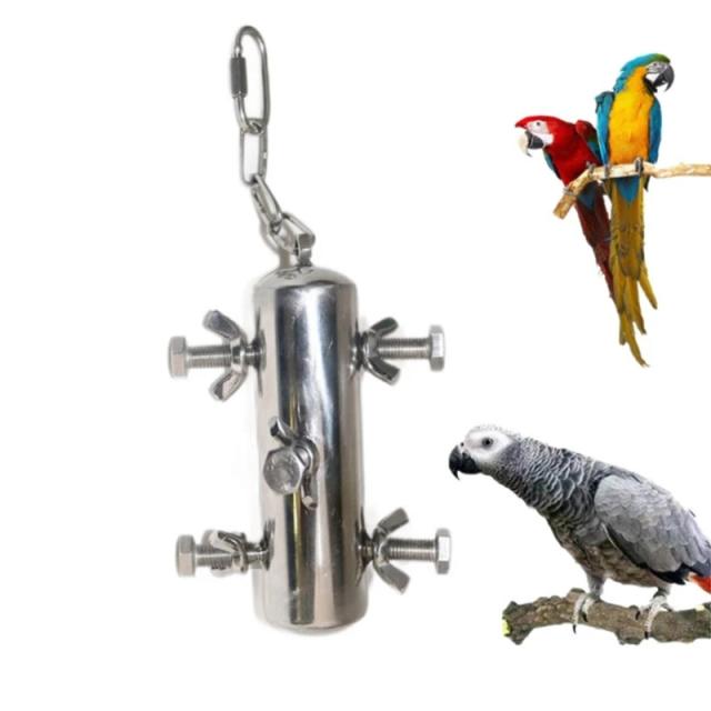 Brinquedo Interativo de Balanço em Forma de Pássaro para Gaiola com Sino e Máscaras de Papagaio