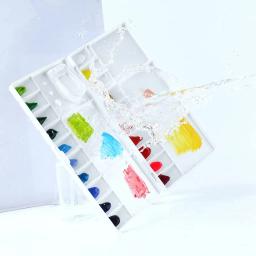 25 poços que dobram a caixa compacta da paleta da pintura com tampa para a cor da pintura que mistura ferramentas fontes da arte - Image 6