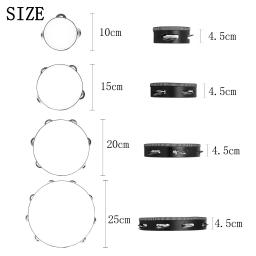 Tambourine mão sino tambor para crianças, madeira maciça, educação precoce iluminação brinquedos, instrumento Orff, 4 ", 6", 8 ", 10", 4 pcs por conjunto - Image 6