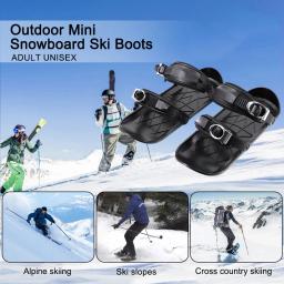 Mini patins curtos para iniciantes, botas de snowboard, adjuatable curto, skate de neve, esportes ao ar livre, trenós curtos clássicos, inverno - Image 4