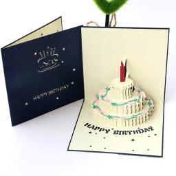 Cartão de presente 3D pop-up feliz aniversário, cartões de festa temática para crianças, esposa, dia do pai, amante, casal, aniversário, cartão - Image 4