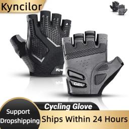 Novo Meio-Dedo Homens E Mulheres Ciclismo Luvas Silicone Líquido Absorvente de Choque Respirável Sports Bike Fitness Luvas - Image 1