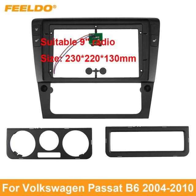 Kit Painel de Áudio para Carro LEEWA, Fascia com Tela Grande de 9" para Volkswagen Passat B6 (04-10)