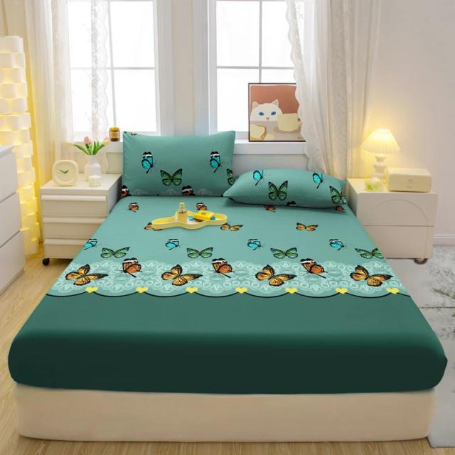 Conjunto de 3 Peças de Cama com Estampa de Borboleta, Design Moderno e Fosco para Quartos Elegantes