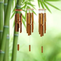 Sinos de vento de bambu 75cm, sinos de vento, artesanato para jardim ao ar livre, pátio, decoração de casa, meditação zen, corda vintage, quintal blacony - Image 3