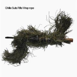 Tipo grama caça rifle envoltório corda ghillie ternos arma material capa para camuflagem yowie sniper paintball caça peças de roupas - Image 1