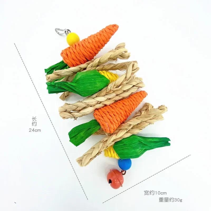 Pequeno Brinquedo De Animal De Estimação Brinquedo Papagaio Hamster Brinquedo Mastigação Coelho Molar String Bird Parrot Toy Madeira Rattan Brinquedo De Mastigação Gaiola De Pássaro Brinquedo Pendurado - Image 1