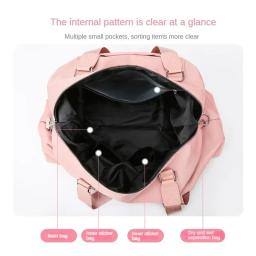Bolsa de yoga portátil à prova d'água, grande capacidade, cor sólida, fitness, feminina, separação molhada e seca, bolsa de bagagem, esportes - Image 5