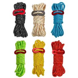 Corda Tenda Guyline Multifunções, Corredores Reflexivos, Guy Lines, Cabo Paracord, Esportes ao ar livre, Camping, Caminhadas Acessórios, 4m, 4mm - Image 1