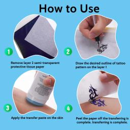 10/20/50/100 unidades de papel de transferência de tatuagem tamanho A4 estêncil de tatuagem papel térmico para acessórios de máquina de transferência de tatuagem - Image 6