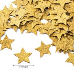 Confete Glitter Para Decoração De Mesa, Decoração De Festa De Casamento, Cinco Estrelas, Ouro, 1,2 Em Diâmetro, 200 PCs - Image 2