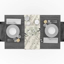 Música, notas, folha de música corredores de mesa moderna jantar buffet cozinha corredor de mesa fazenda rústico festa de casamento decoração - Image 3