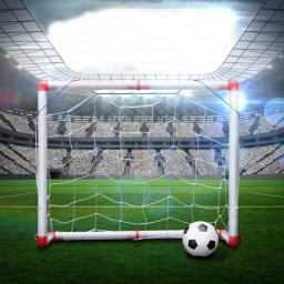 Novo diy crianças esporte portátil crianças futebol objetivo net com bomba de bola crianças mini portão brinquedo esporte - Image 2