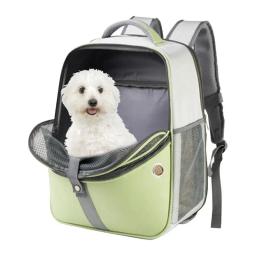 Animais de estimação expansível mochila de malha pet carrier pet mochila para pequenos gatos e cães dobrável portador do cão mochila com aberturas de segurança - Image 5