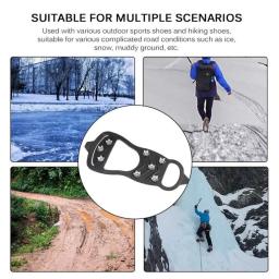 1 Par Profissional Escalada Crampons 8 Studs Anti-Skid Ice Snow Camping Sapatos de Caminhada Spike Grip Inverno Outdoor Equipment - Image 2