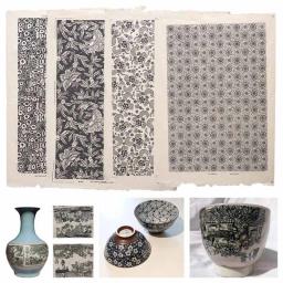 Papel De Transferência Preto De Arte De Cerâmica, Papel De Flor De Esmalte Underglaze, Adesivo Decalque De Cerâmica De Alta Temperatura, DIY Ferramentas De Argila Do Polímero, 1Pc - Image 1
