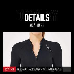 Terno de mergulho premium de 2mm para homens e mulheres, calças wetwuit, jaqueta de corpo dividido, calças de banho de neoprene, manter aquecido, preto - Image 5
