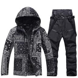 Conjunto de calças de esqui para homens e mulheres, roupa exterior, snowboarding, traje de neve impermeável, nova moda - Image 3