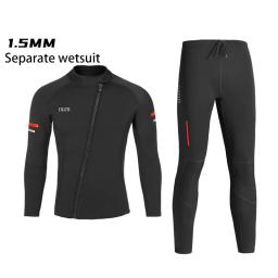 Terno de mergulho Split de manga comprida masculino, roupa de mergulho profissional, jaqueta de surf, calças de pesca neoprene 1,5mm - Image 1