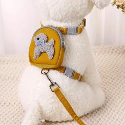 Ajustável Pet Vest-Estilo Peito Saddle Bag, Corda Dos Desenhos Animados, Cão de tração, Suprimentos de Viagem, Mochila Conjunto Arnês - Image 1