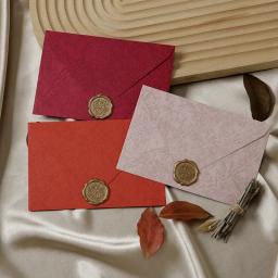 Vintage Carta Envelopes De Papel, Festa De Casamento Convites Tampa De Cartões, Envelopes De Dinheiro Kawaii, Rosa, Vermelho, Laranja, 5Pcs - Image 2
