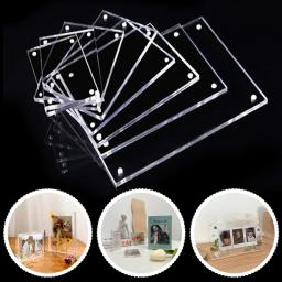 Moldura de foto acrílica magnética, suporte para cartão fotográfico, expositor de pôster, moldura para proteção de escritório, ornamento de mesa 3 + 3mm - Image 6