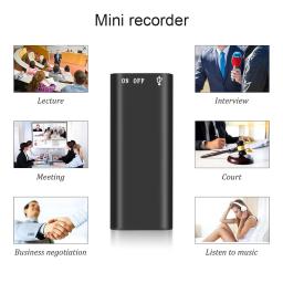Mini Gravador de Voz Profissional, Áudio Digital, Leitor de MP3, 32GB, 16GB, 8GB, 3-em-1, 192Kbps Gravação WAV - Image 3