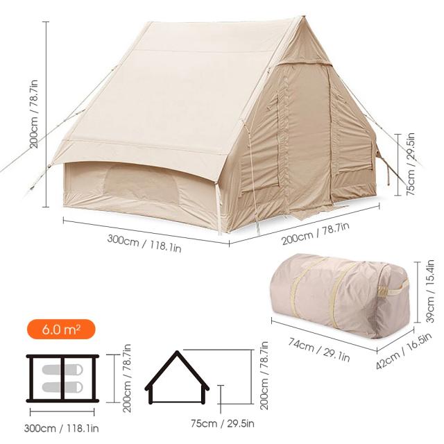 Barraca Inflável Impermeável para 10 Pessoas - Ideal para Acampamentos em Família e Viagens de Praia