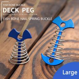 Primavera Fishbone Deck Pegs com Mosquetão, Estacas De Barraca, Âncora De Toldo, Fivela De Corda De Vento, Pregos Fixos, Ganchos De Acampamento, 5 10Pcs - Image 3
