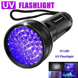 Lanterna UV portátil LED, Luz Negra, Tocha Ultravioleta, Detector Blacklight para Urina Dog, Pet, Mancha e Bed Bug, 395 nm, 12 21 51 - Image 1